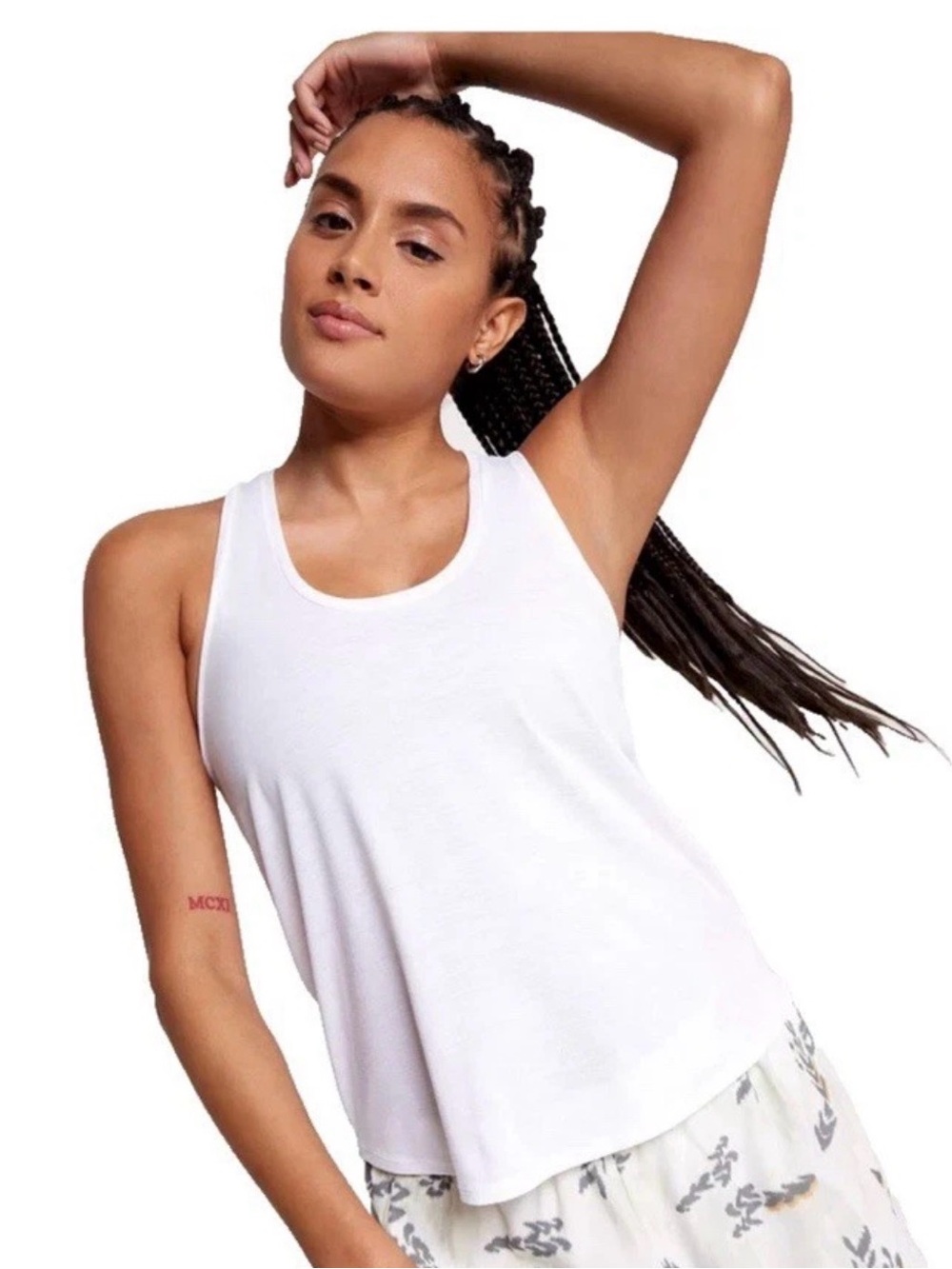 CALIA Twist Back White Scoop Neck Tank Top Size S NWT